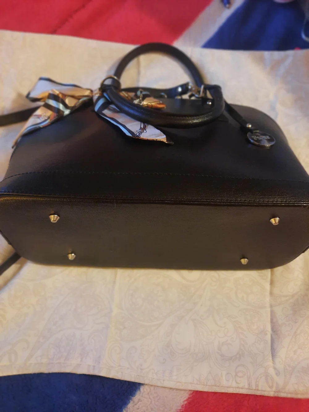 Host Pick **FiORE Black Dome Satchel with Scarf Accent